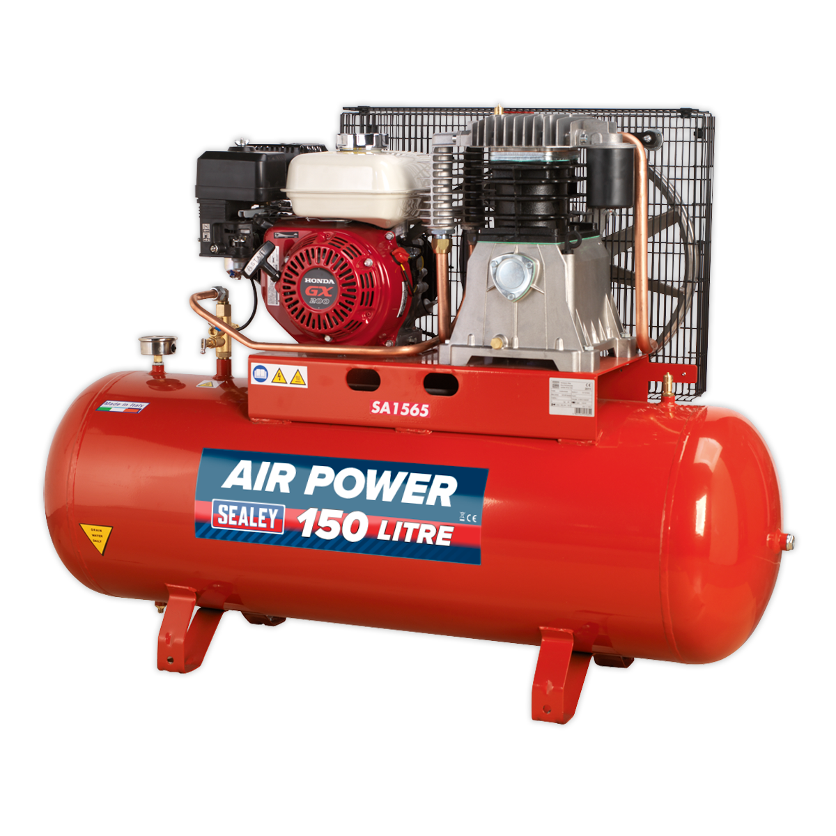 Sealey 150L Belt Drive Air Compressor with Petrol Engine 6.5hp SA1565