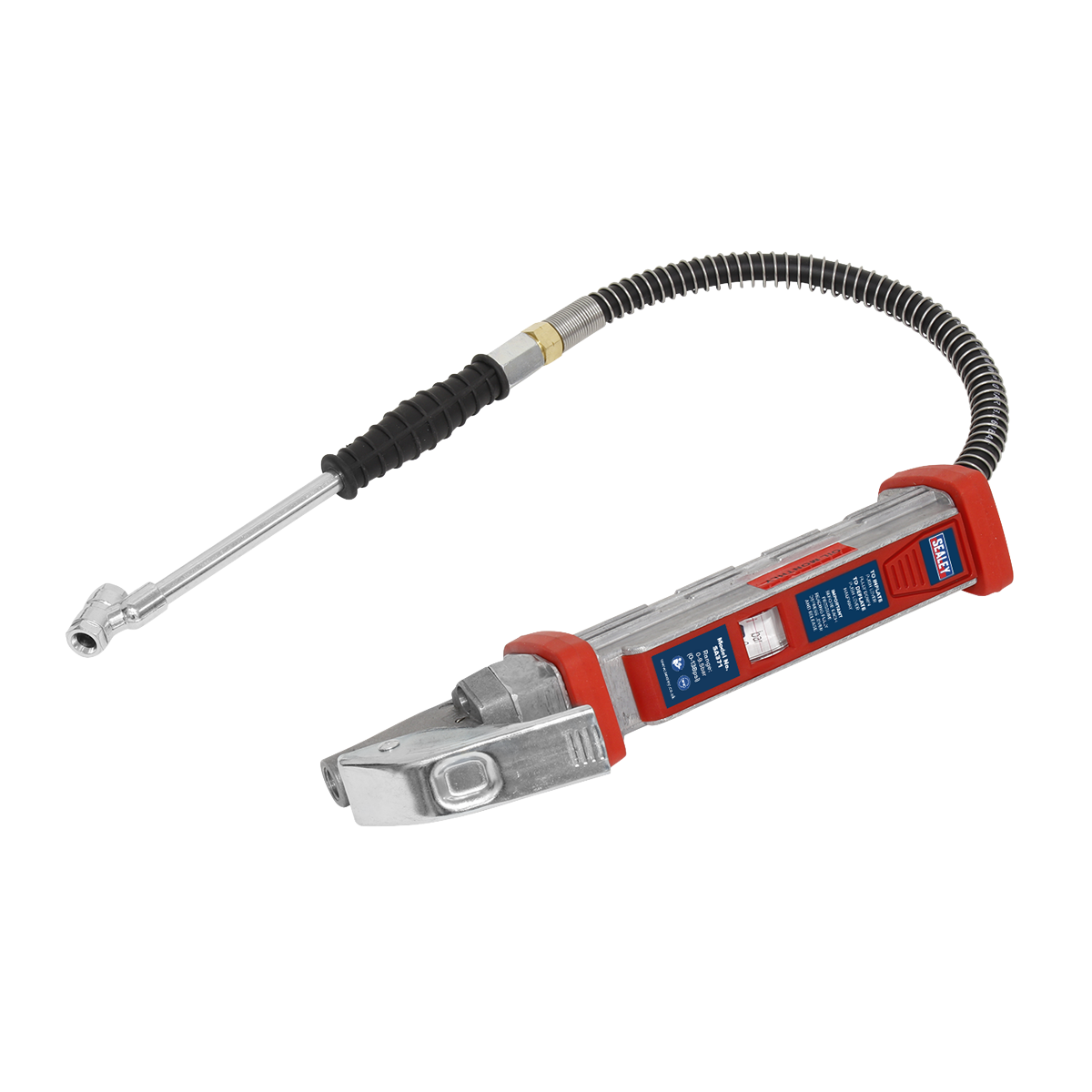 Sealey Tyre Inflator with 0.5m Hose & Twin Push-On Connector SA371