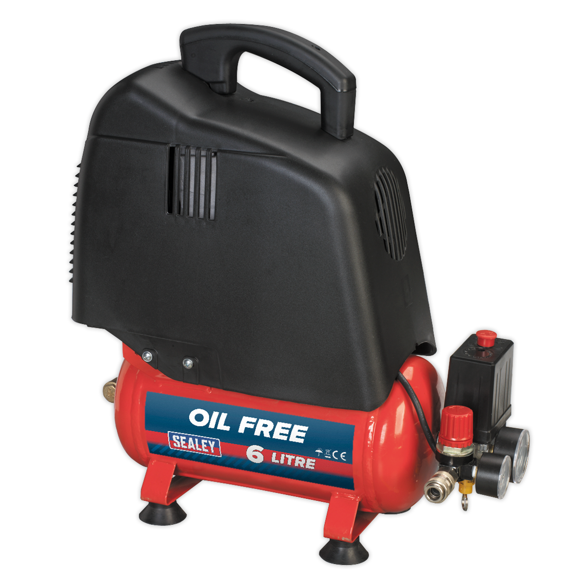 Sealey 6L Oil Free Belt Drive Air Compressor 1.5hp SAC00615