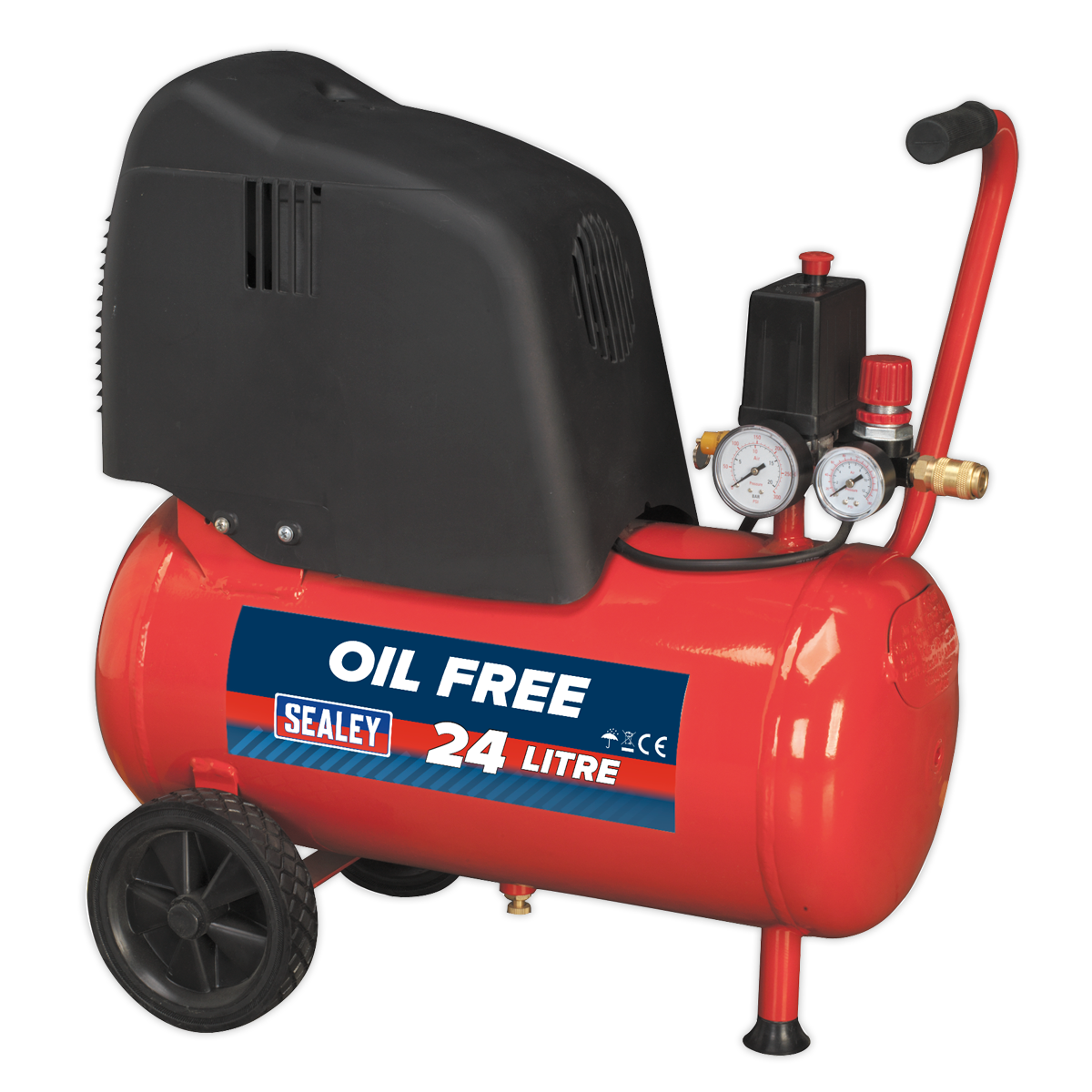 Sealey 24L Oil Free Belt Drive Air Compressor 1.5hp SAC02415