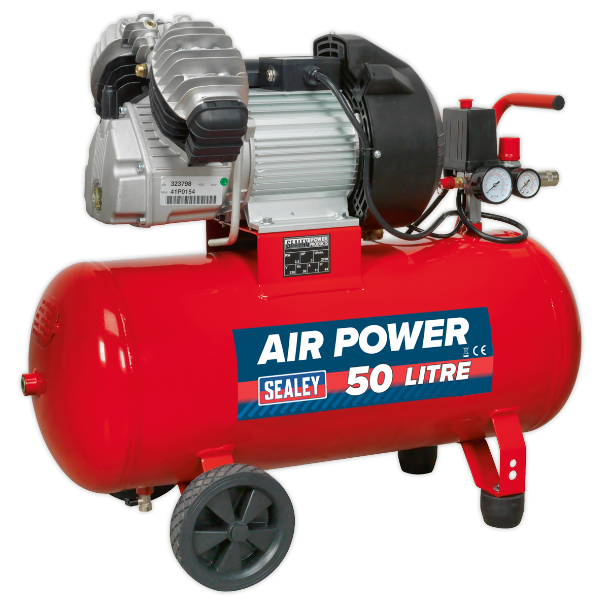 Sealey 50L V-Twin Direct Drive Air Compressor 3hp SAC05030