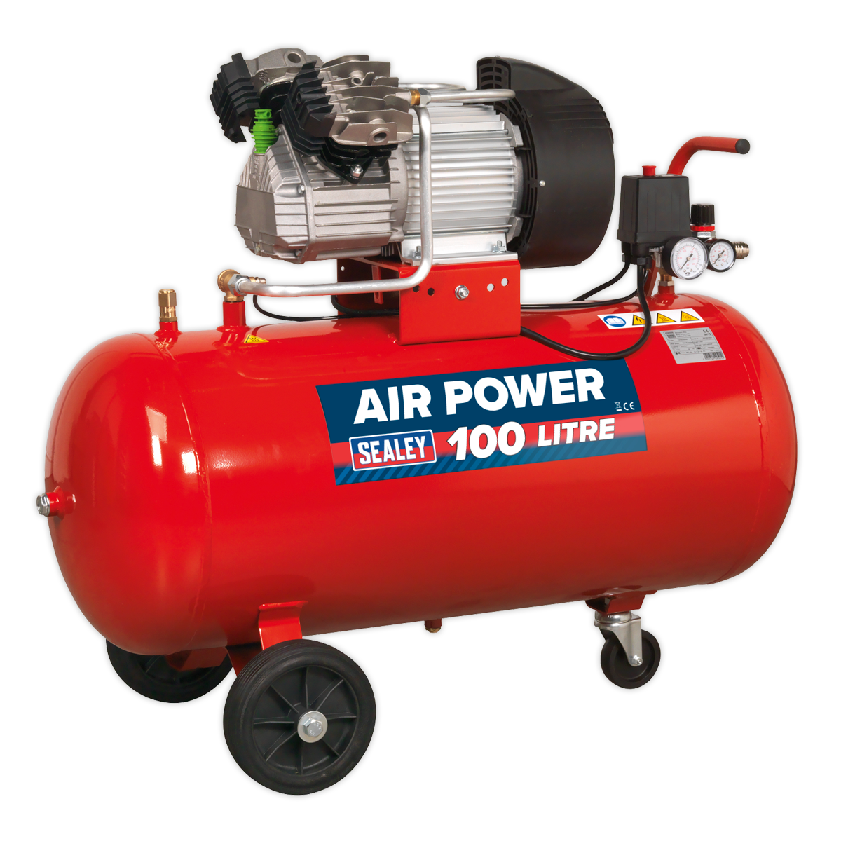Sealey 100L V-Twin Direct Drive Air Compressor 3hp SAC10030