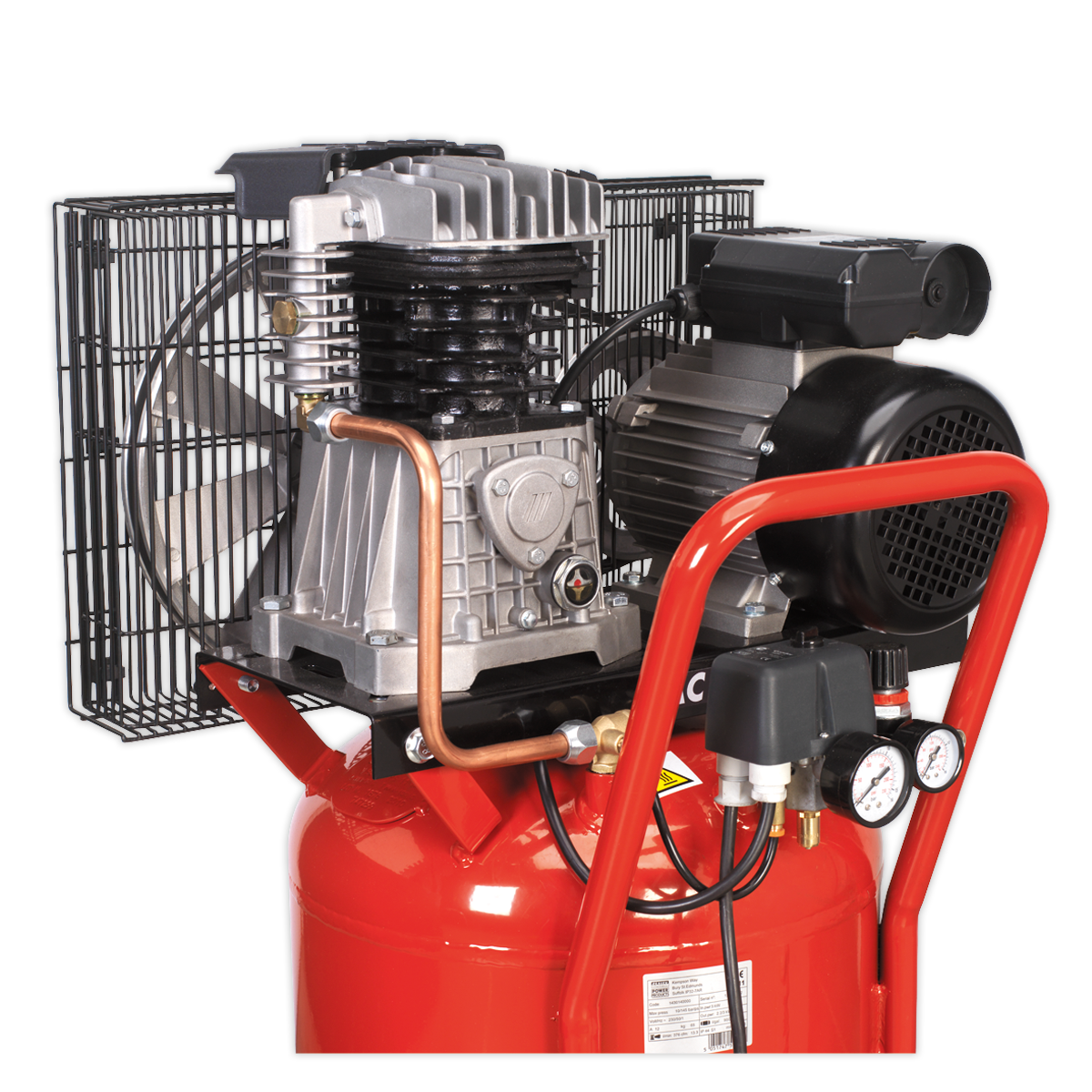 Sealey 50L Belt Drive Air Compressor 3hp with Cast Cylinders & Wheels SAC1503B