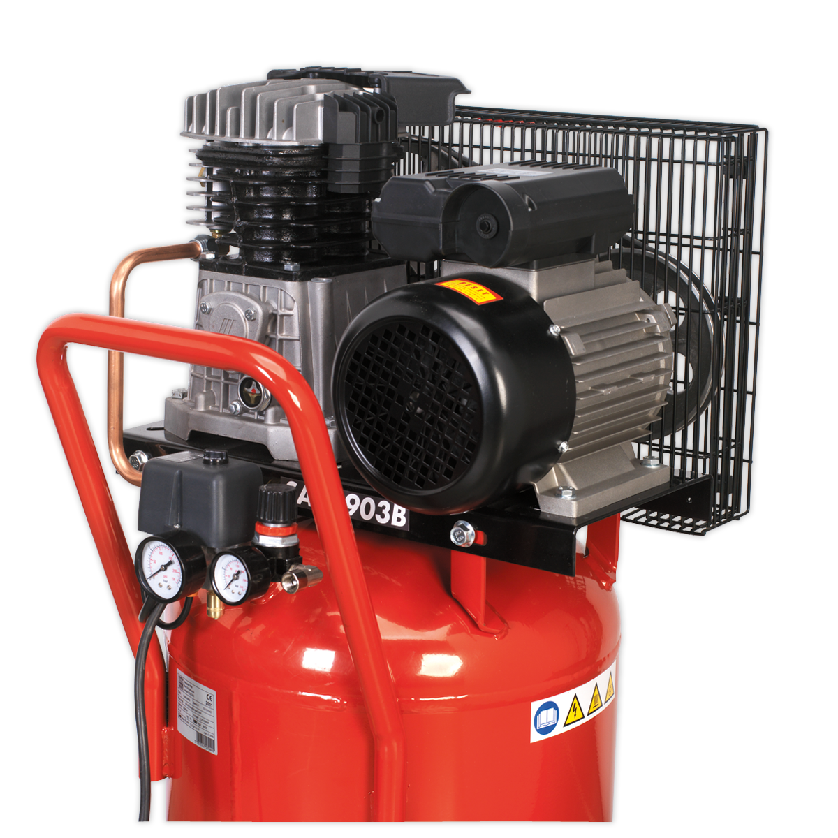 Sealey 50L Belt Drive Air Compressor 3hp with Cast Cylinders & Wheels SAC1503B