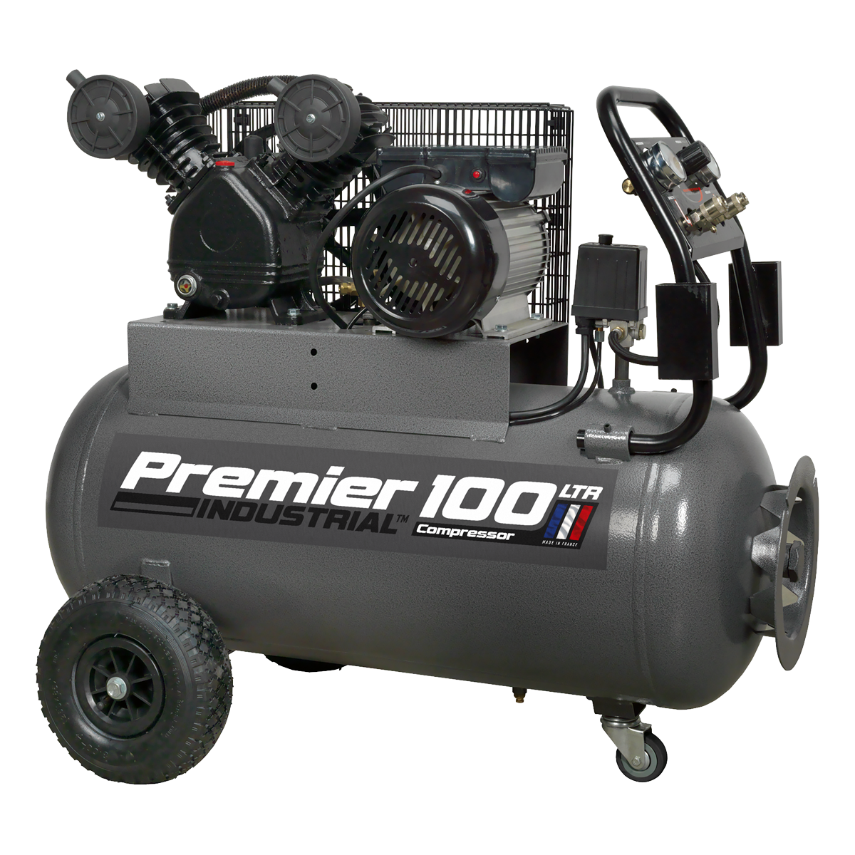 Sealey 100L Belt Drive Air Compressor 3hp with Front Control Panel SAC3103B
