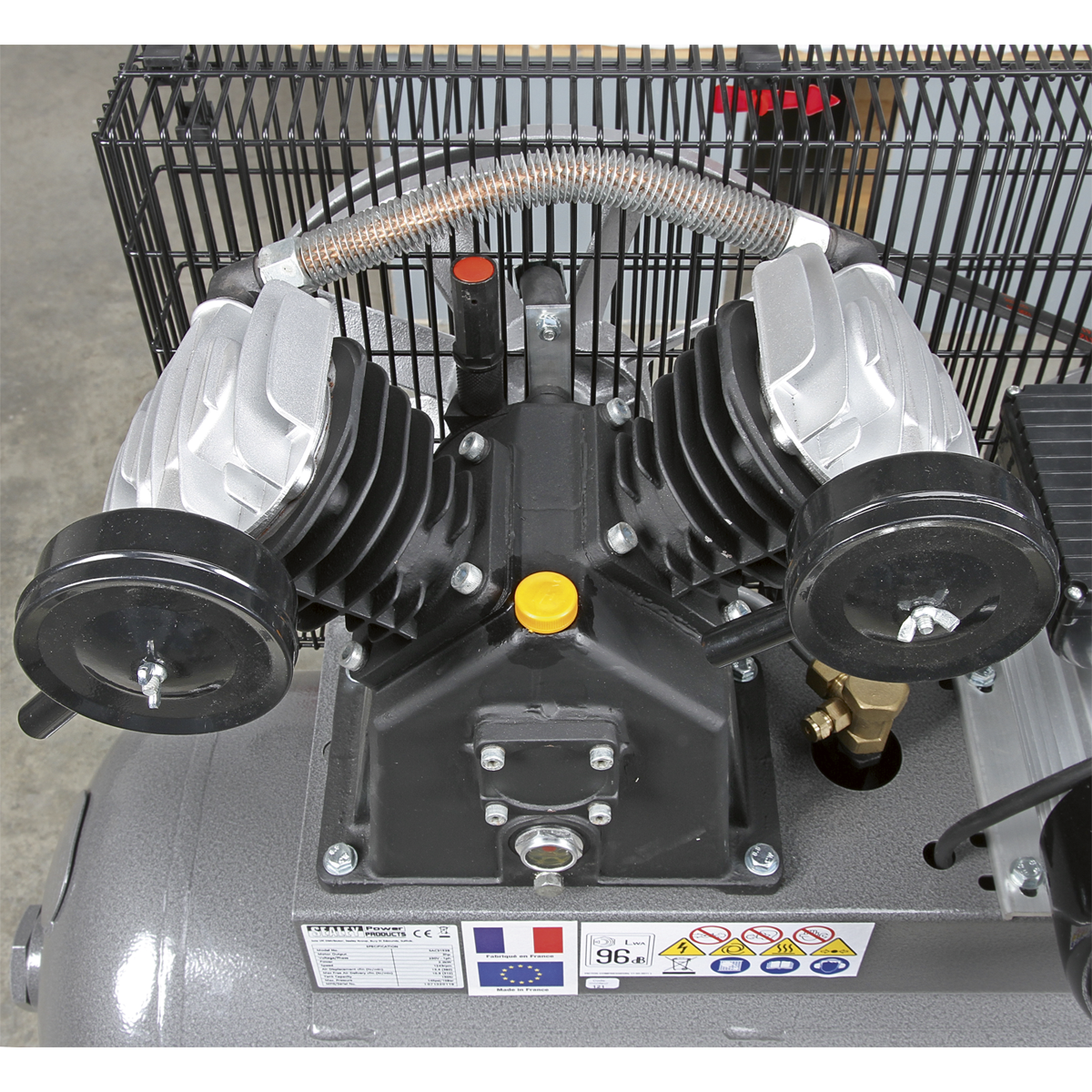 Sealey 200L Belt Drive Air Compressor 3hp with Front Control Panel SAC3203B