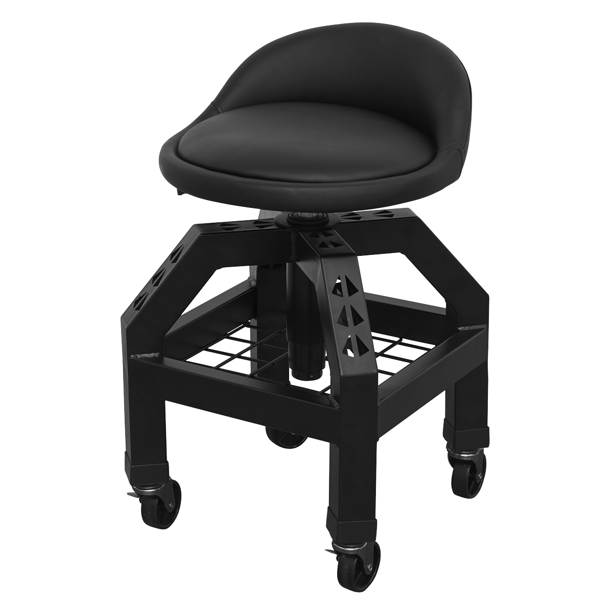 Sealey Pneumatic Creeper Stool with Adjustable Height Swivel Seat & Back Rest SCR03B