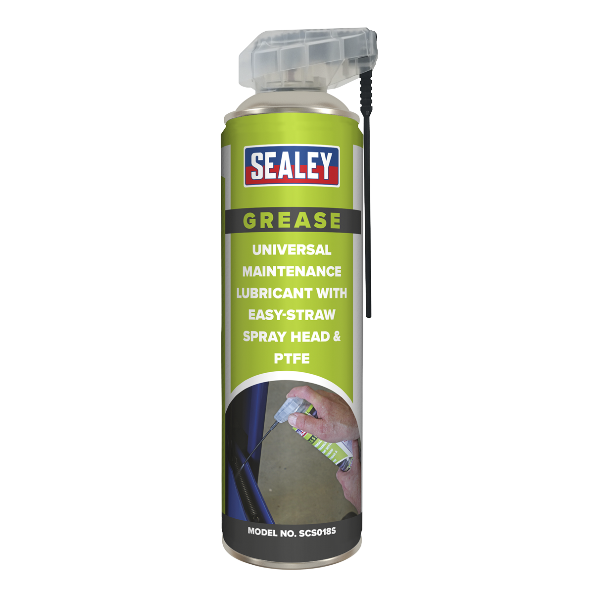Sealey 500ml Universal Maintenance Lubricant with Easy-Straw Spray Head & PTFE SCS018S