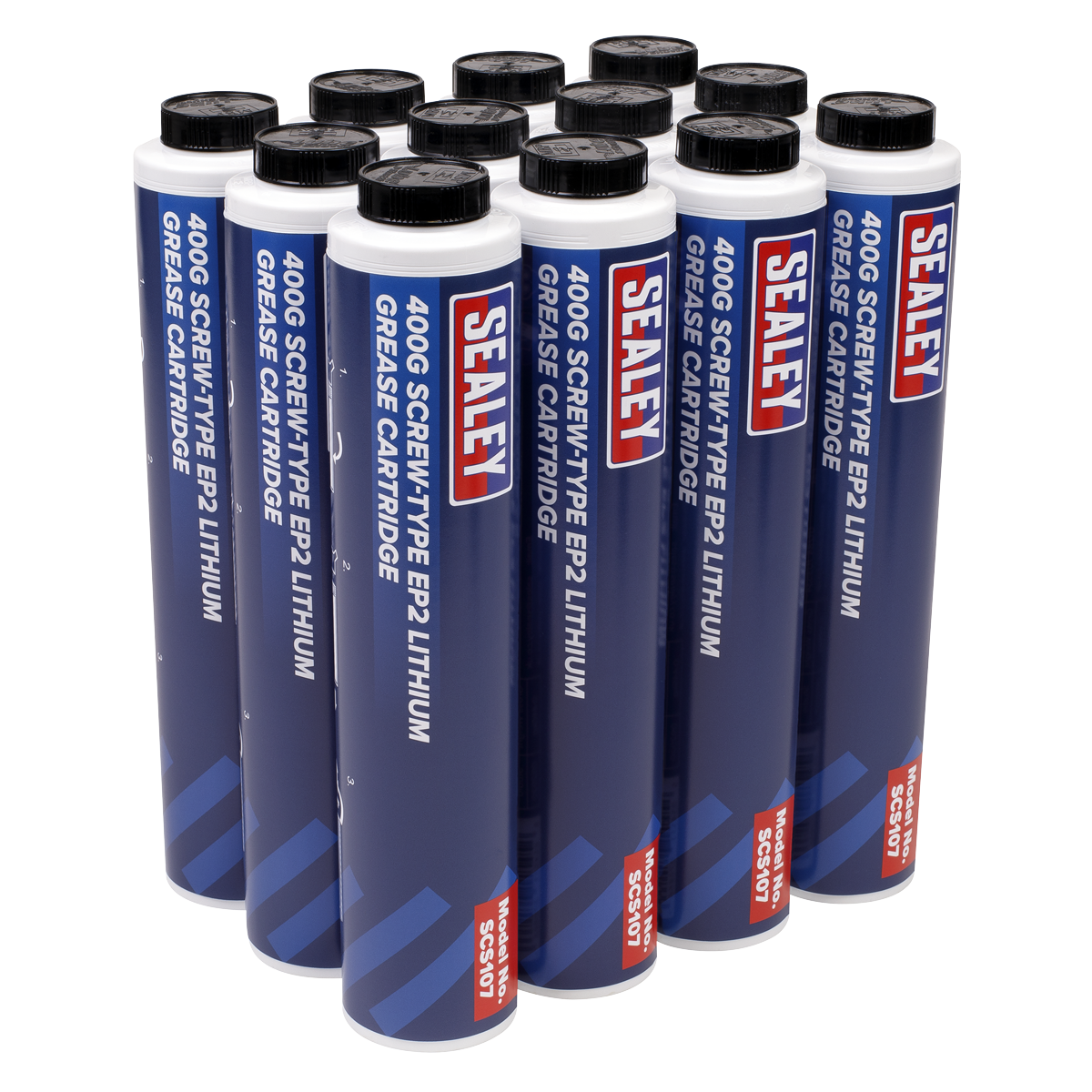 Sealey 400g Screw-Type EP2 Lithium Grease Cartridge - Pack of 12 SCS108