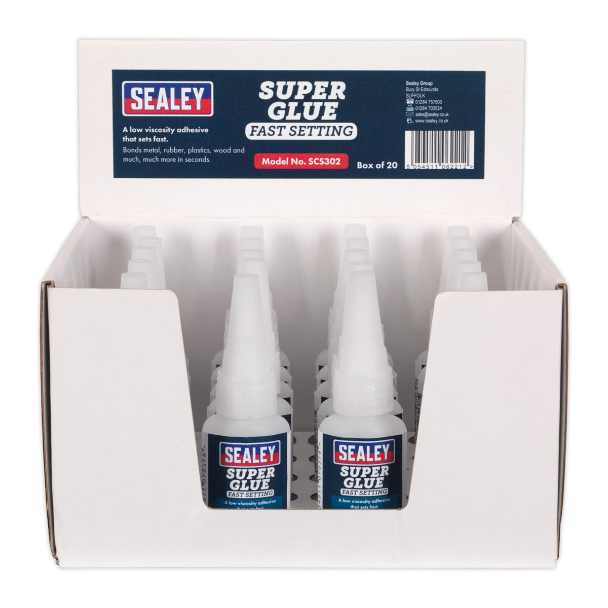 Sealey 20g Fast Setting Super Glue - Pack of 20 SCS302
