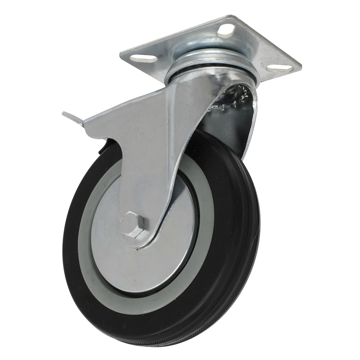 Sealey Ø125mm Castor Wheel Swivel Plate with Brake SCW1125SPL