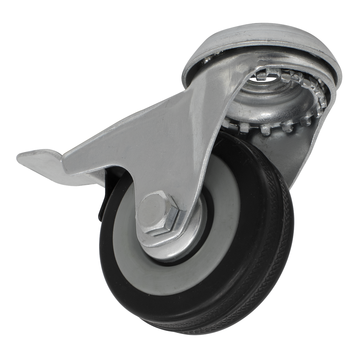 Sealey Ø50mm Castor Wheel Bolt Hole Swivel with Brake SCW150SBL