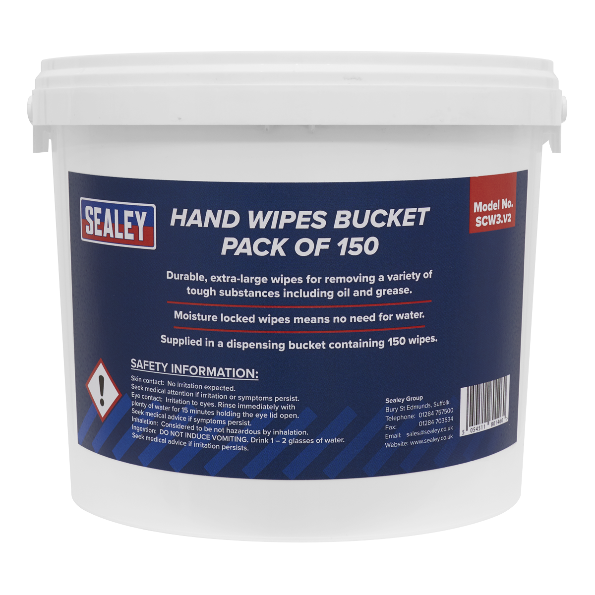 Sealey Hand Wipes Bucket - Pack of 150 SCW3