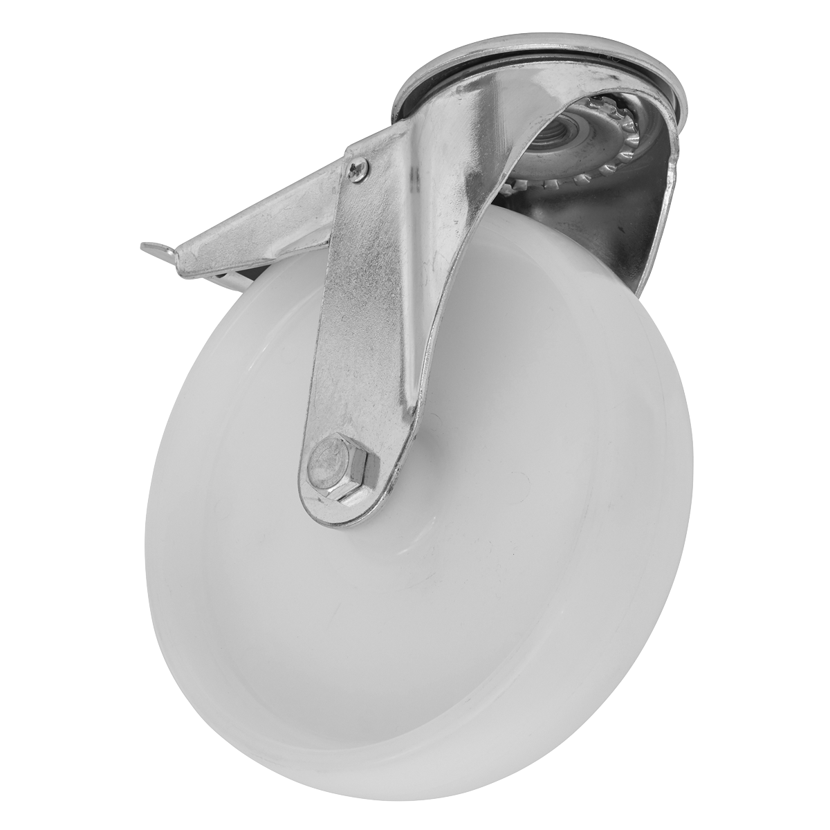 Sealey Ø80mm Heavy-Duty Nylon Castor Wheel Bolt Hole with Total Lock - Trade SCW480SBLEM