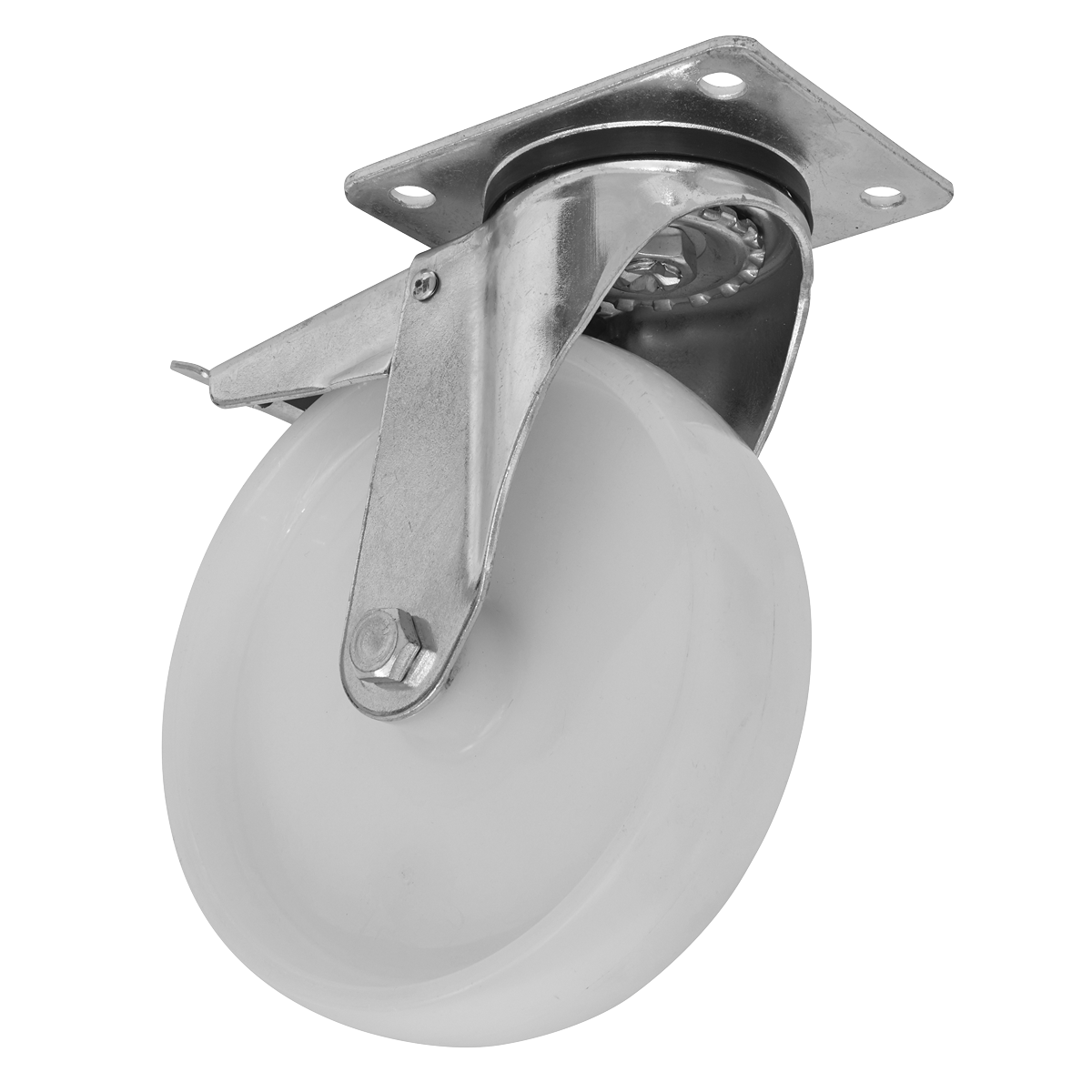 Sealey Ø80mm Heavy-Duty Nylon Castor Wheel Swivel with Total Lock - Trade SCW480SPLEM