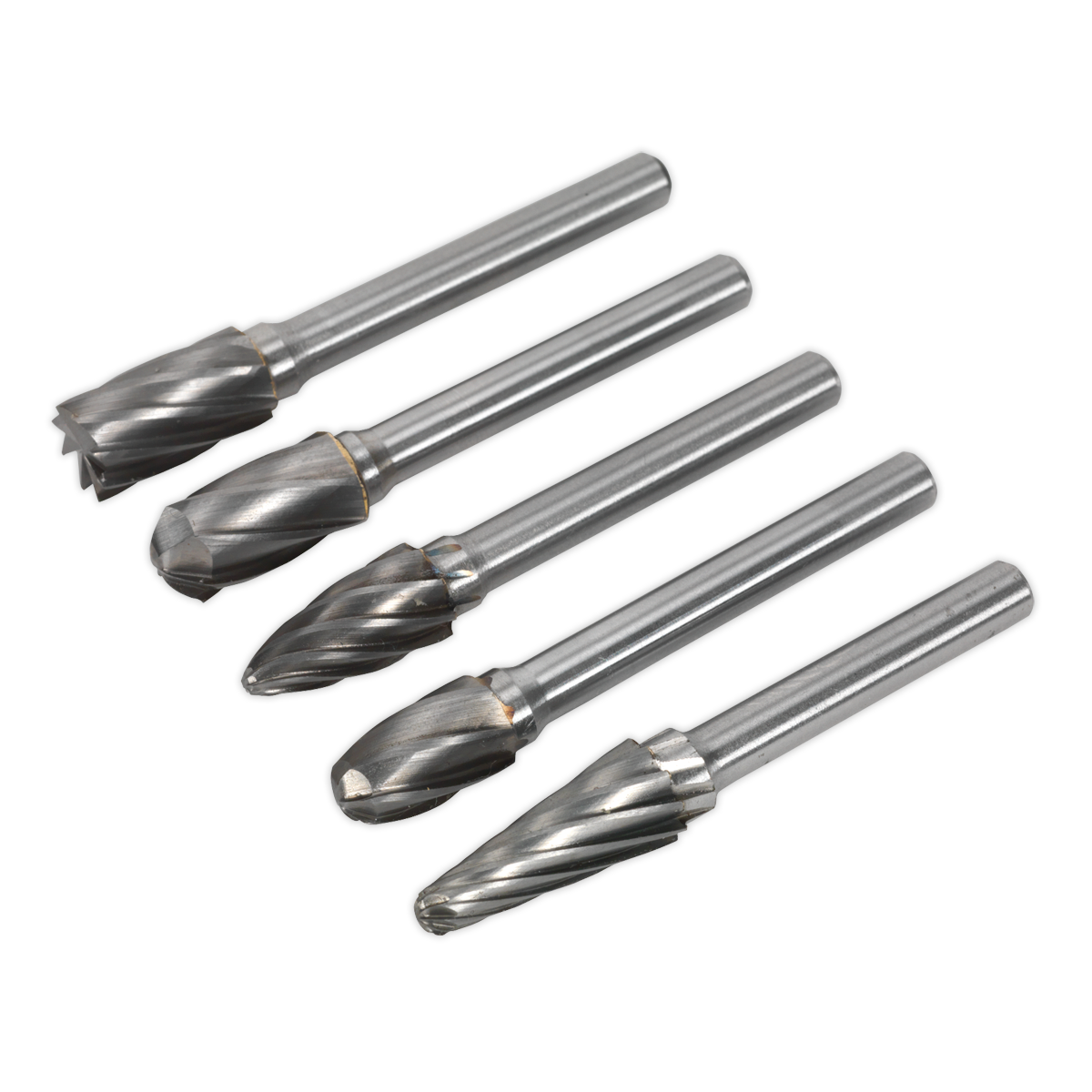 Sealey 5pc Tungsten Carbide Rotary Burr Set Ripper/Coarse SDBCK5