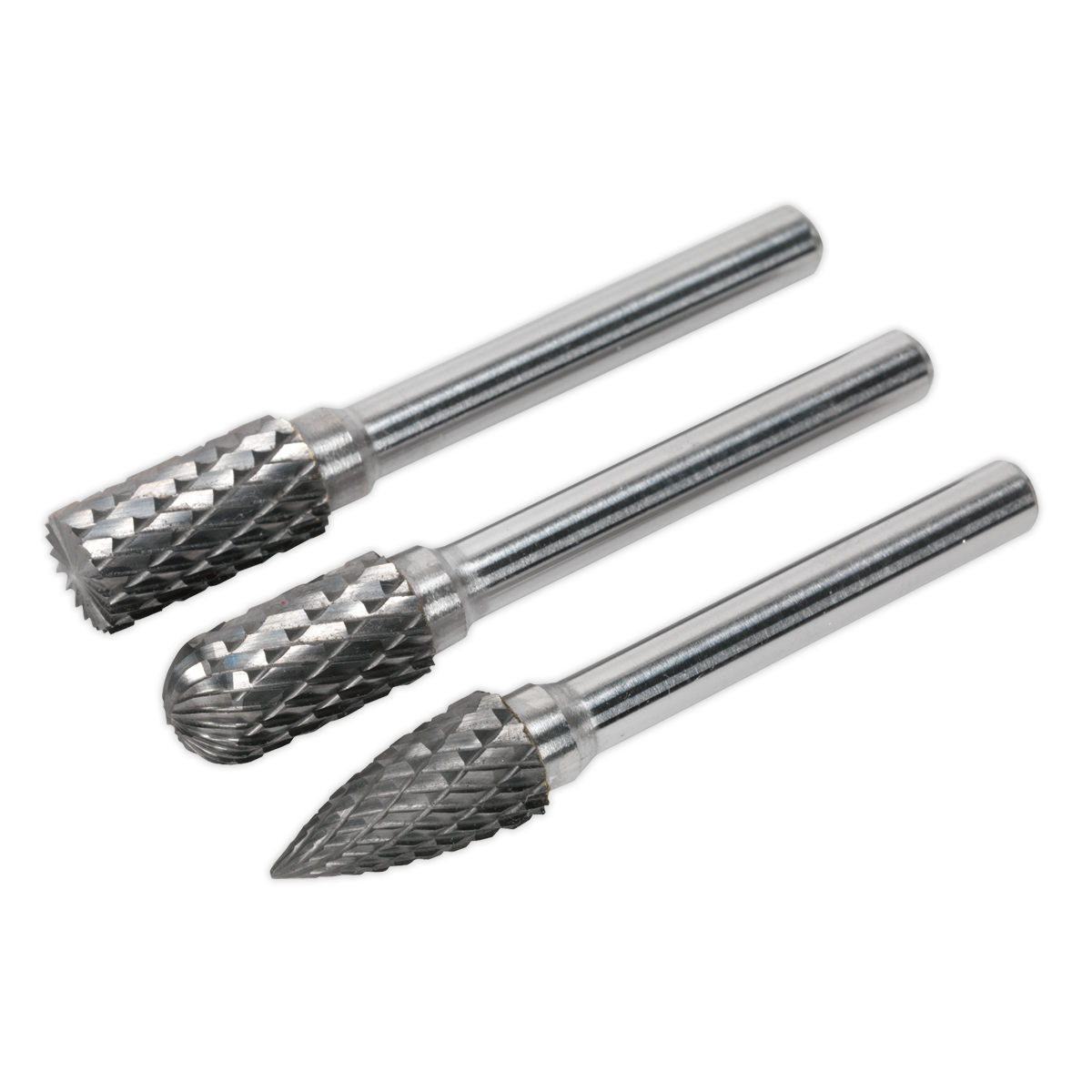 Sealey 3pc Tungsten Carbide Rotary Burr Set SDBK3