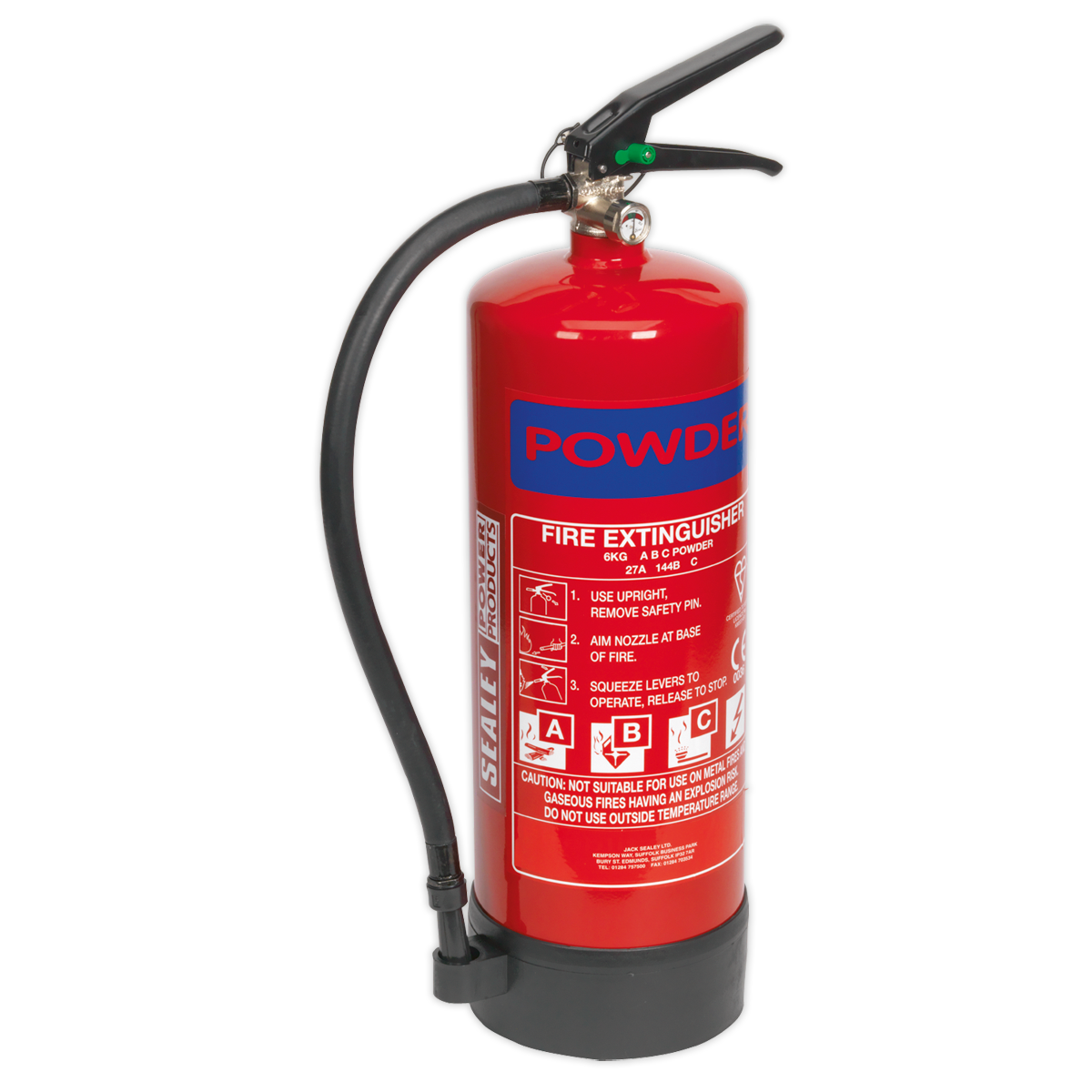 Sealey 6kg Dry Powder Fire Extinguisher SDPE06