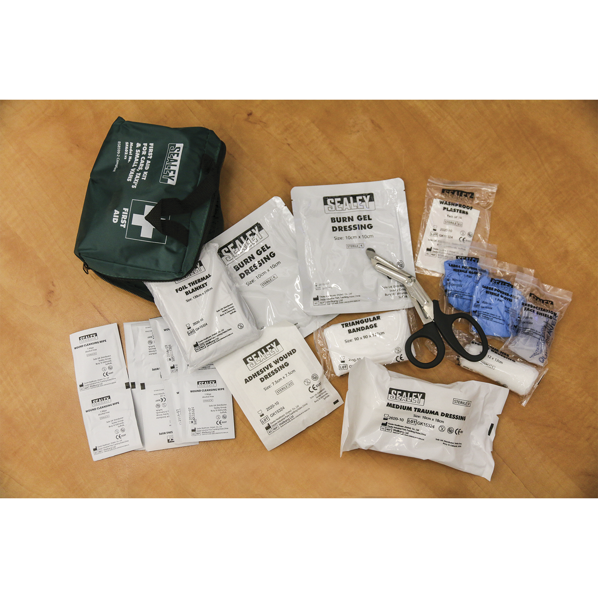 Sealey Medium First Aid Kit for Cars, Taxi's & Small Vans - BS 8599-2 Compliant SFA02