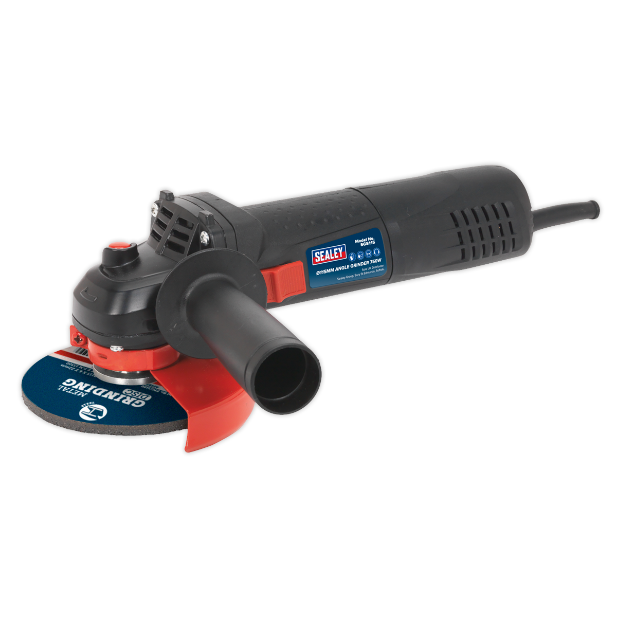Sealey Ø115mm Angle Grinder 750W - Slim Body SGS115