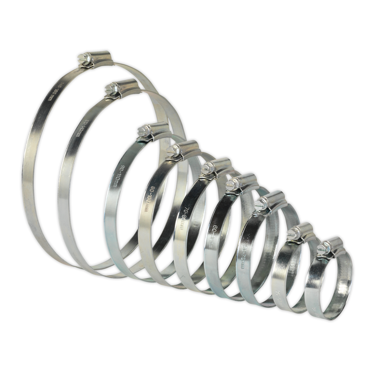 Sealey 26pc Zinc Plated Hose Clip Assortment Ø44-160mm SHCS2
