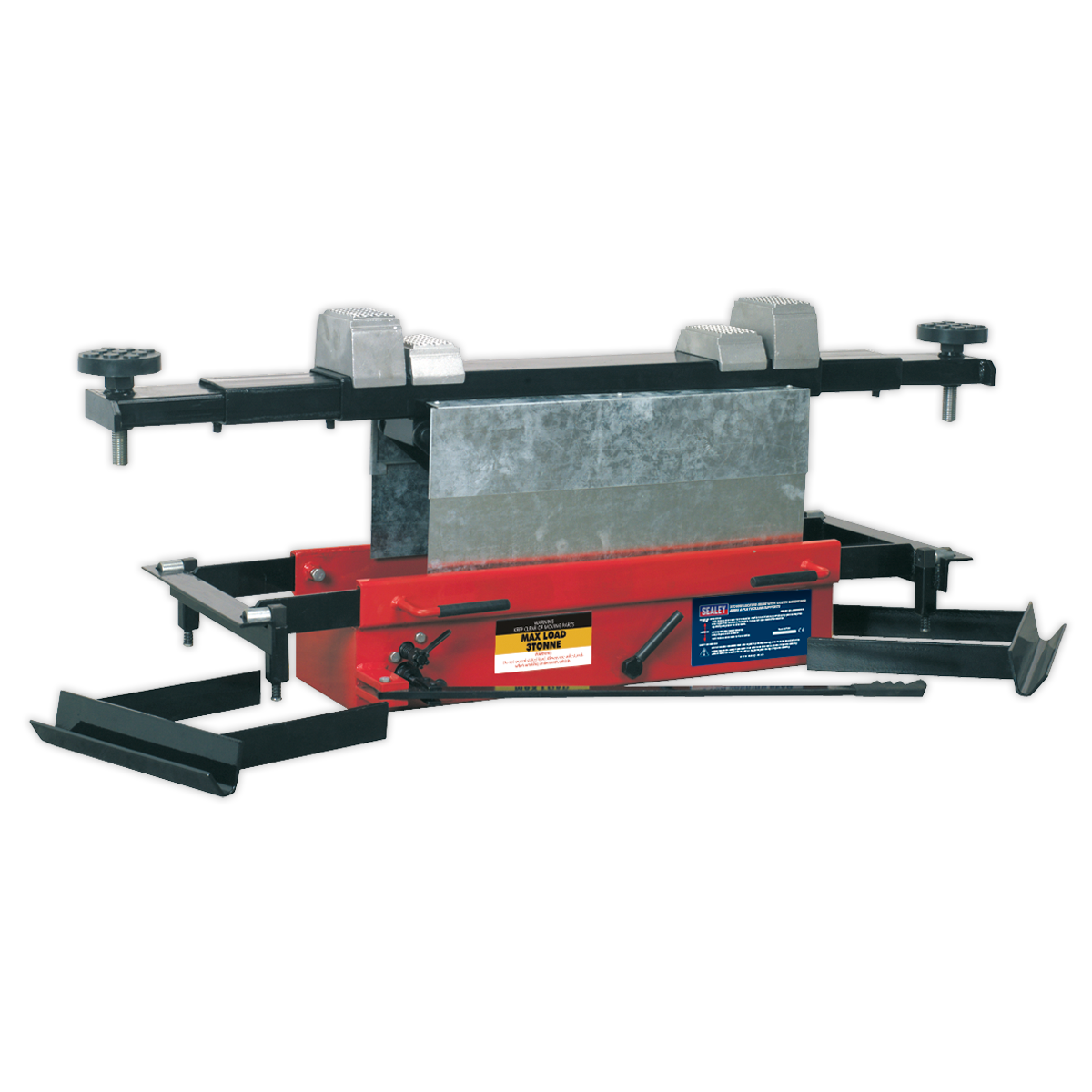 Sealey 3tonne Jacking Beam with 1.6m Extending Arms & Flat Roller Supports SJBEX300