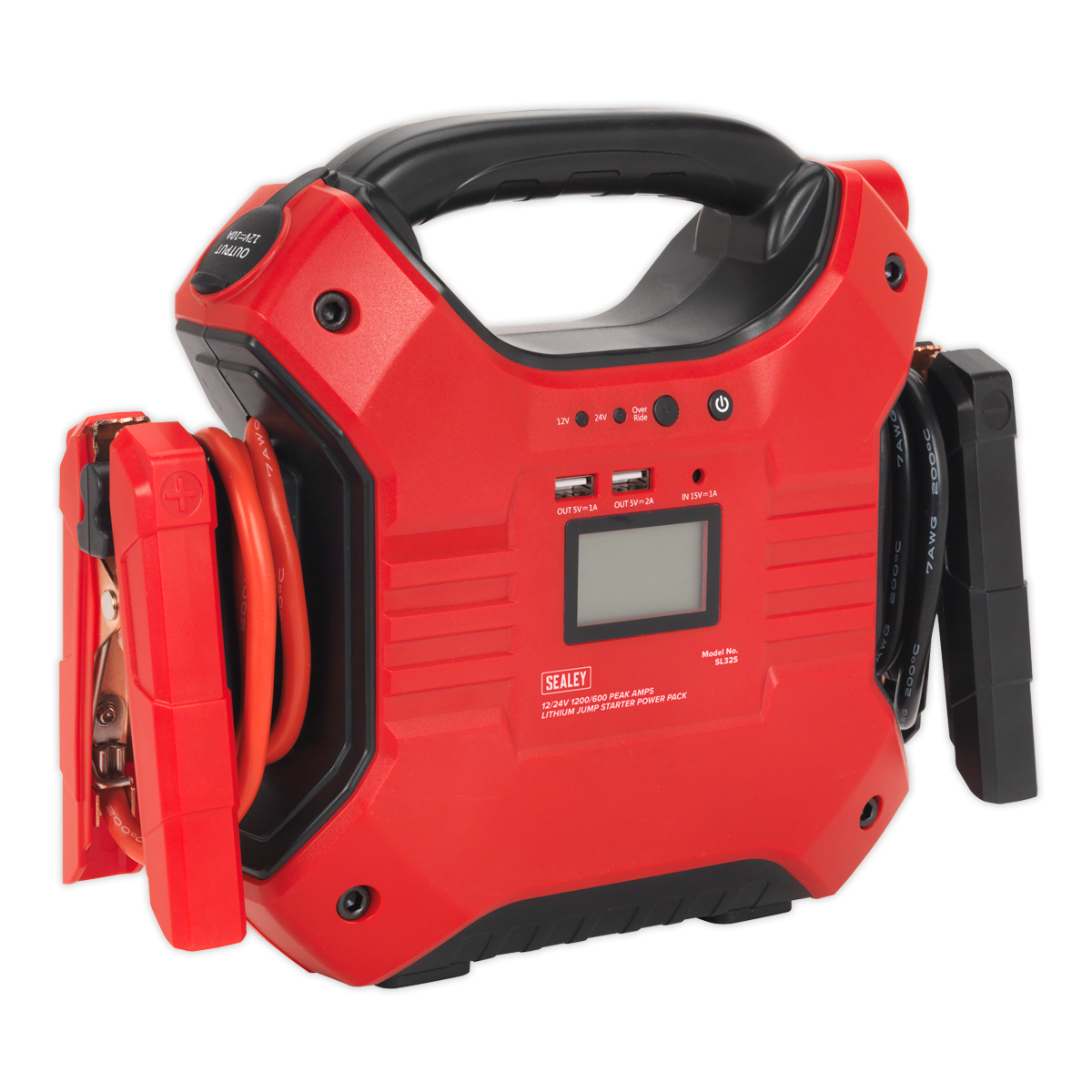Sealey 1200/450A 12/24V Jump Starter Power Pack Lithium-ion Phosphate (LiFePo4) SL32S