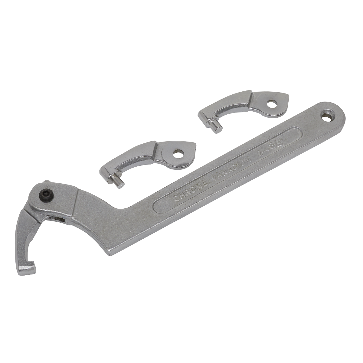 Sealey 4pc Adjustable C Spanner - Hook & Pin Wrench Set 51-121mm SMC2L