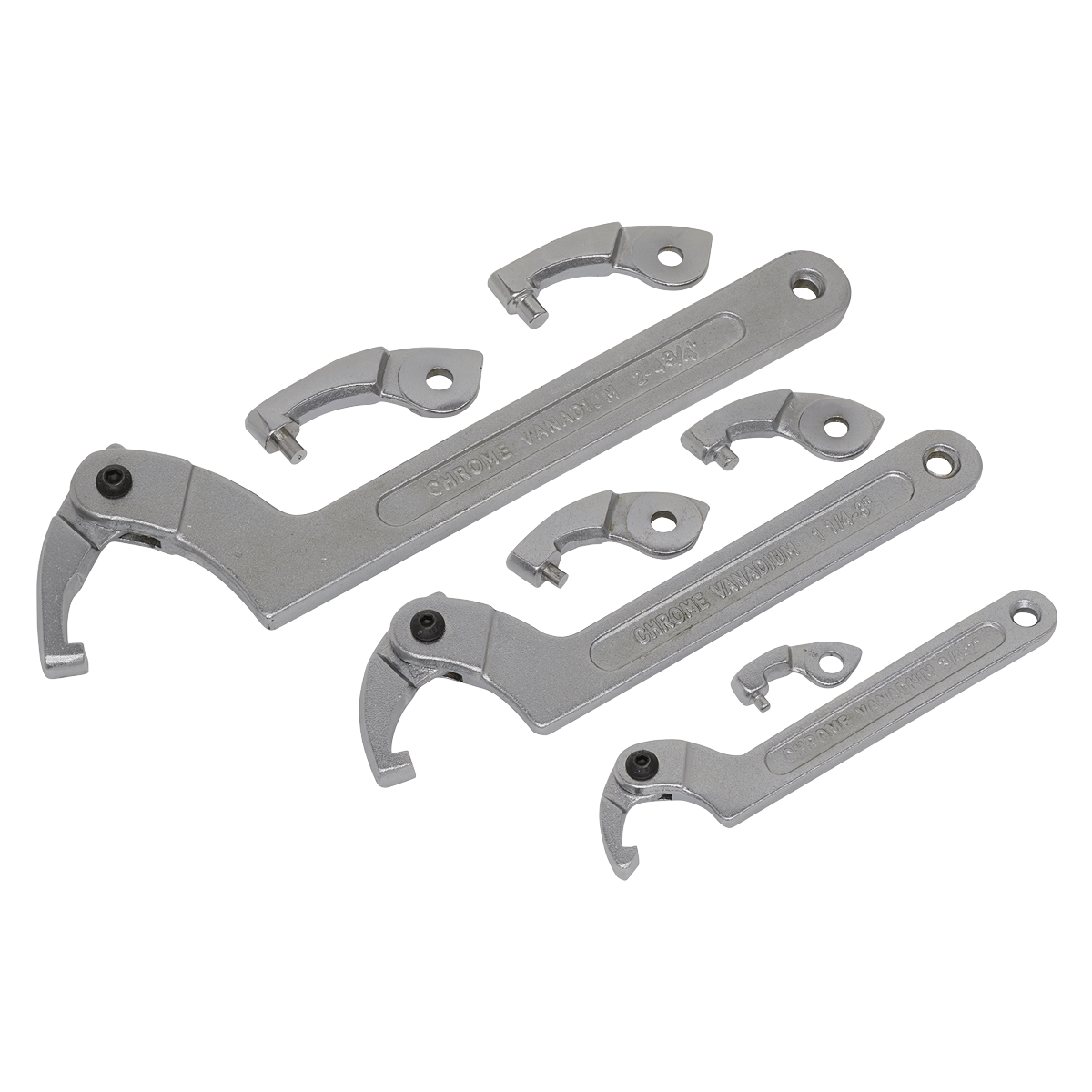 Sealey 11pc Adjustable C Spanner - Hook & Pin Wrench Set SMC2