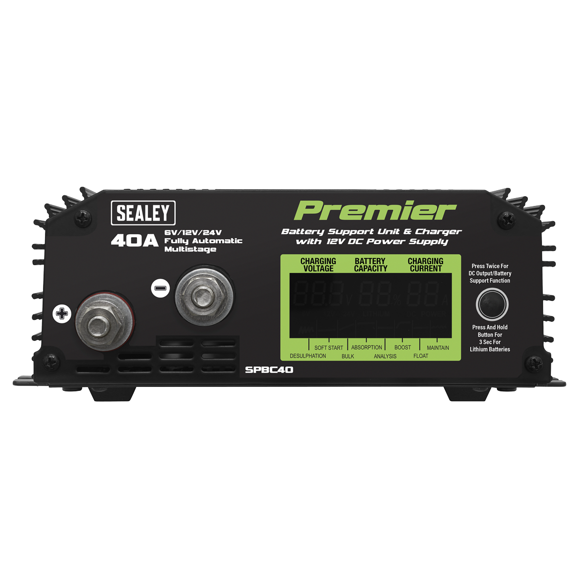Sealey 40A Battery Support Unit & Charger SPBC40