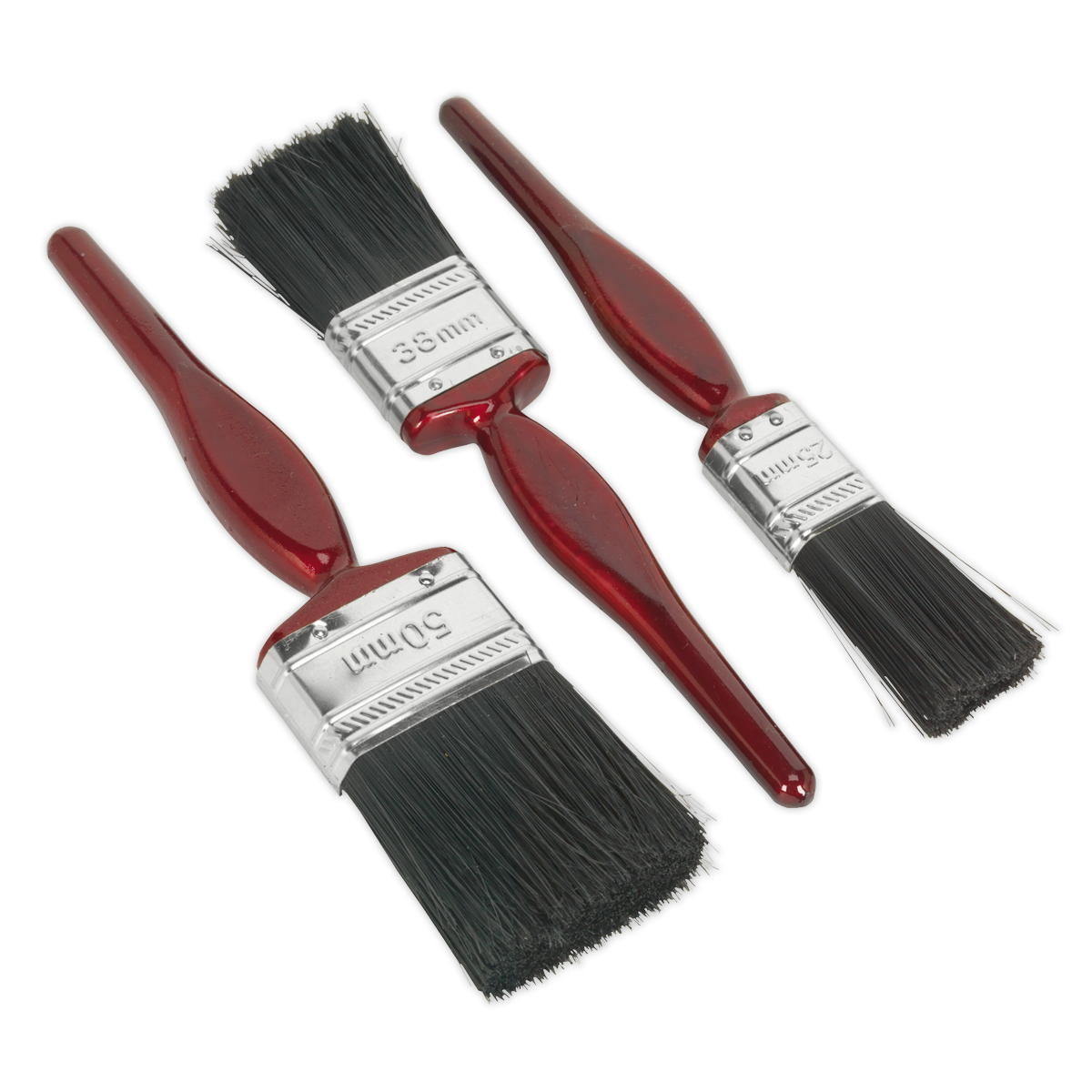 Sealey 3pc Pure Bristle Paint Brush Set SPBS3
