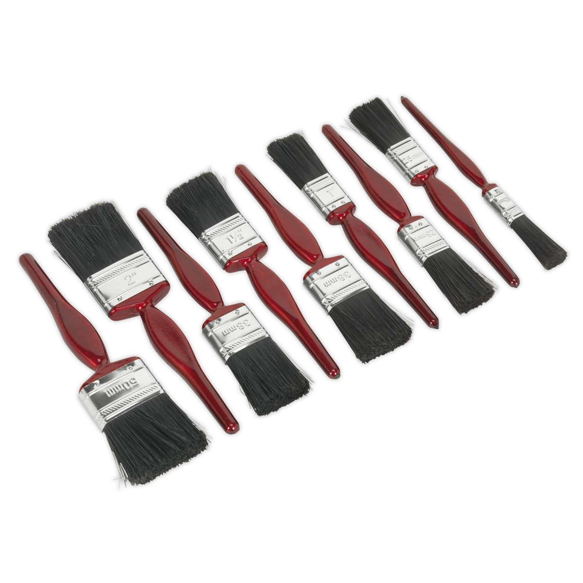 Sealey 9pc Pure Bristle Paint Brush Set SPBS9