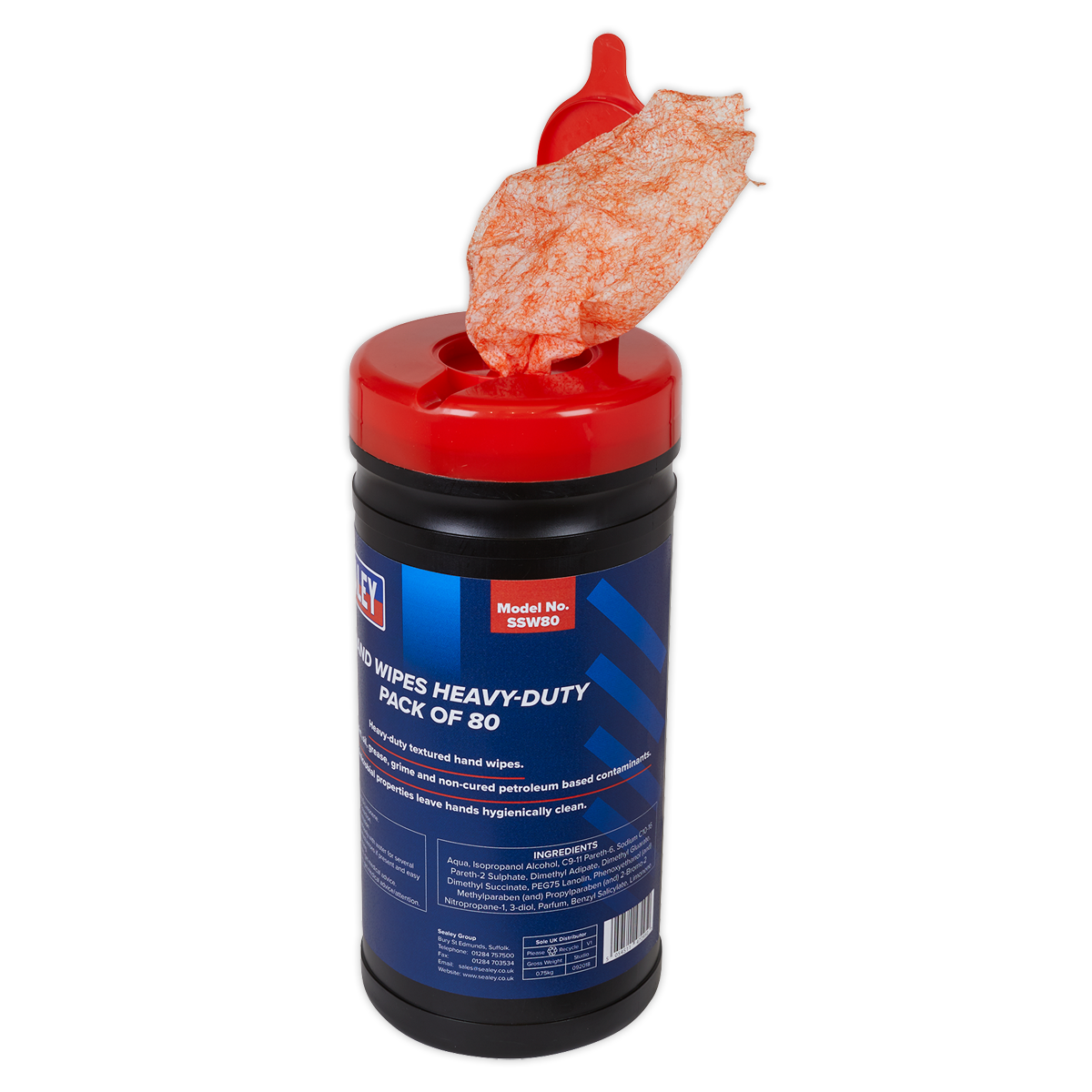 Sealey Heavy-Duty Hand Wipes Textured - Pack of 80 SSW80