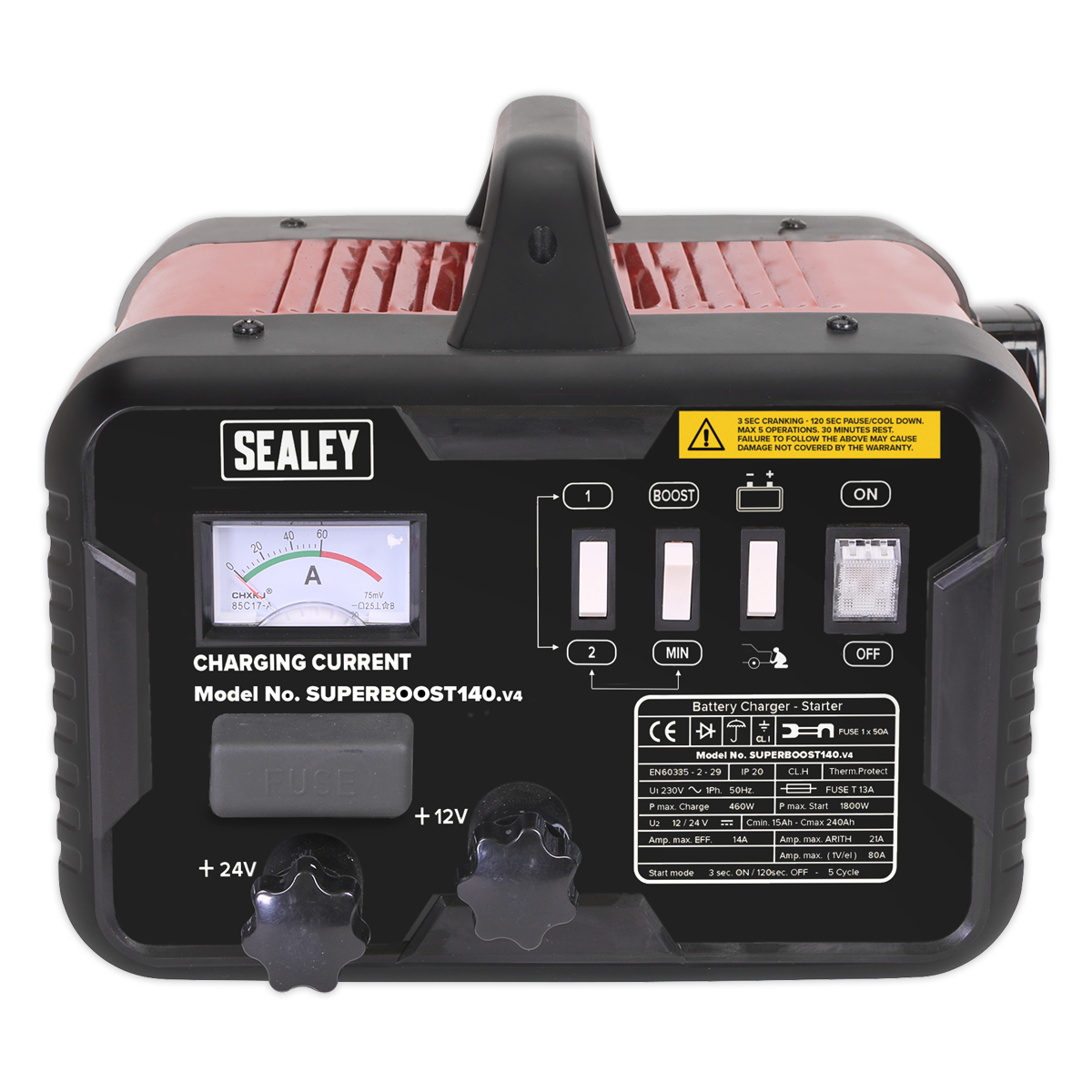 Sealey 140/21A 12/24V Starter/Charger SUPERBOOST140