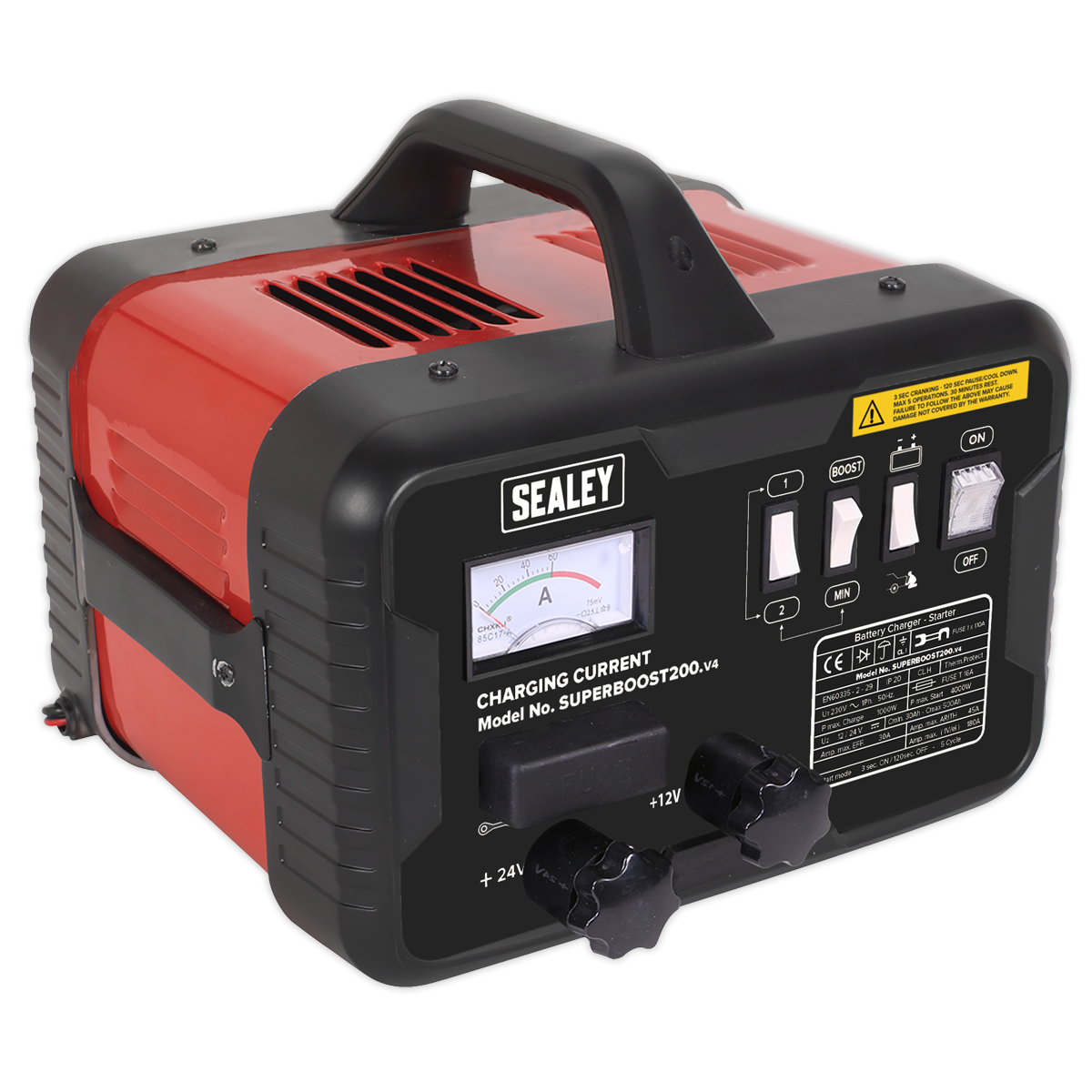Sealey 200/45A 12/24V Starter/Charger SUPERBOOST200