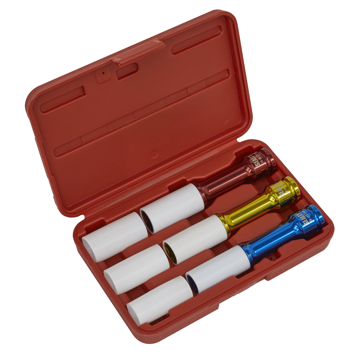Sealey 3pc 1/2"Sq Drive Alloy Wheel Long Reach Impact Socket Set SX031D