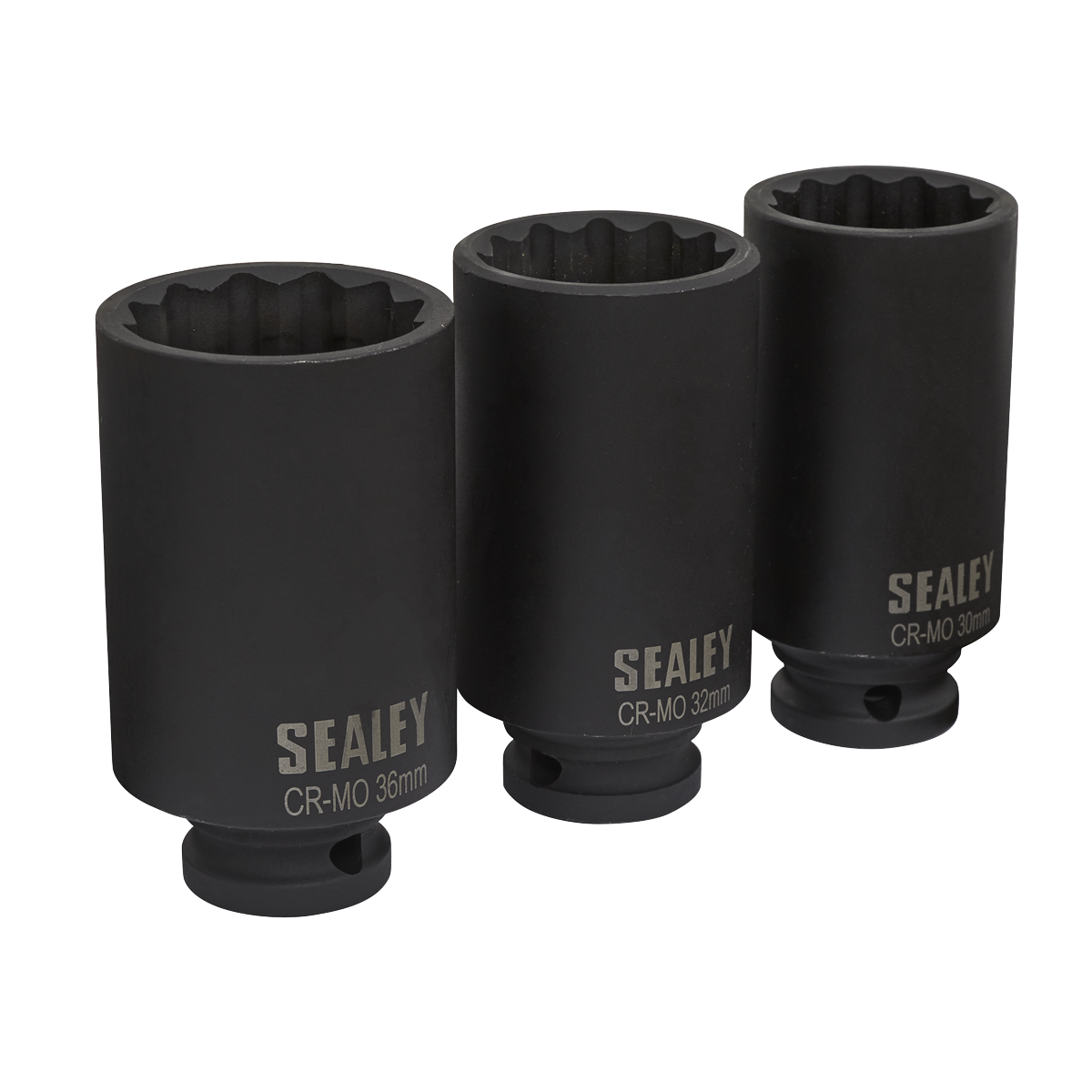 Sealey 3pc 1/2"Sq Drive 12-point Impact Hub Nut Socket Set SX051