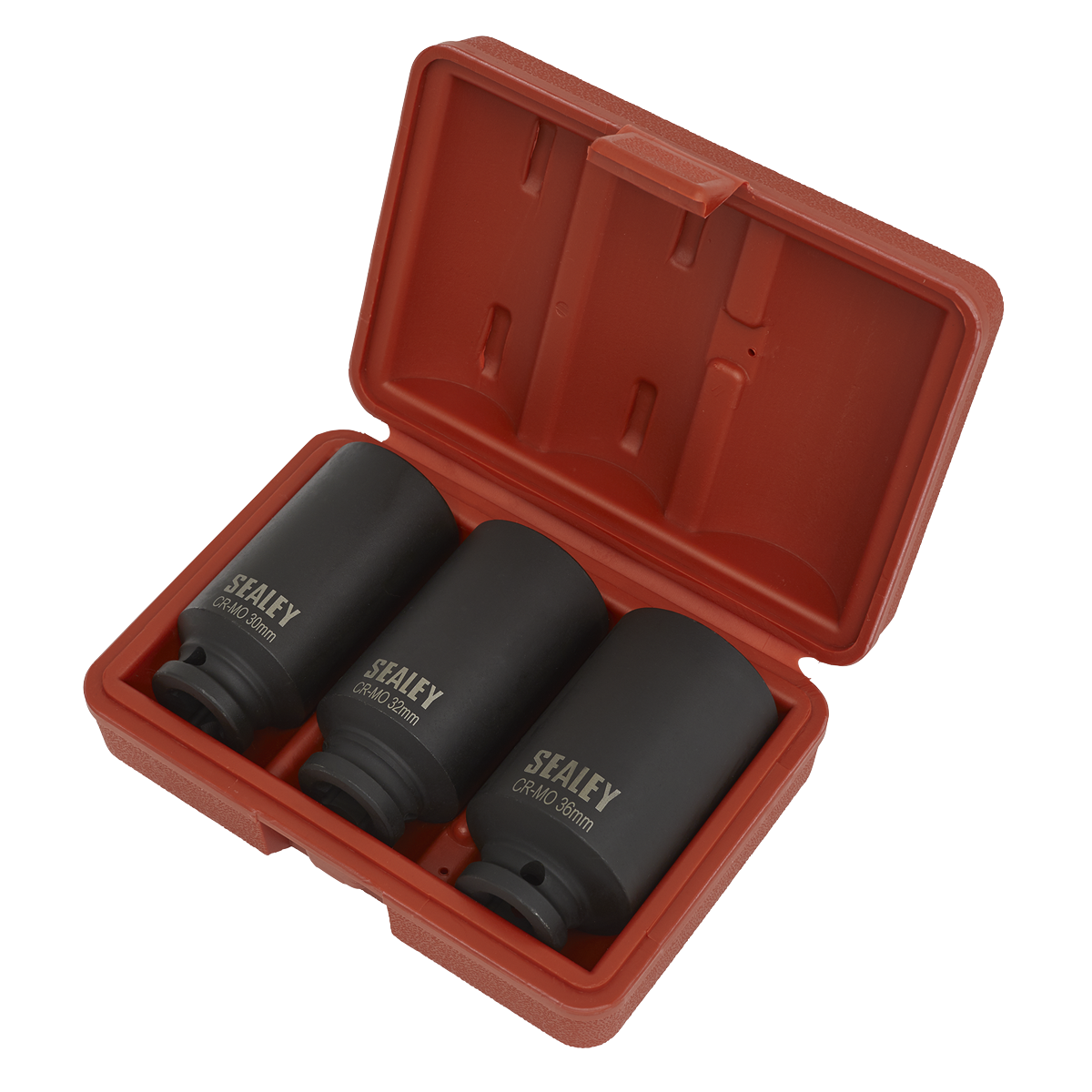 Sealey 3pc 1/2"Sq Drive 12-point Impact Hub Nut Socket Set SX051