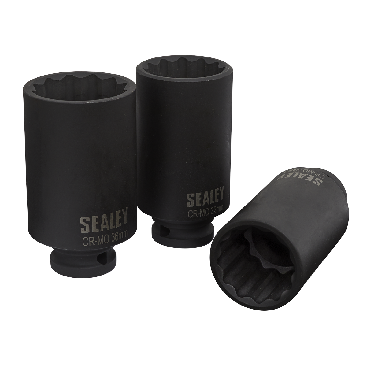 Sealey 3pc 1/2"Sq Drive 12-point Impact Hub Nut Socket Set SX051