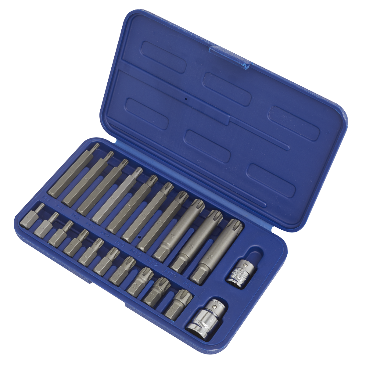Sealey 22pc 3/8"Sq & 1/2"Sq Drive Ribe Set SX105