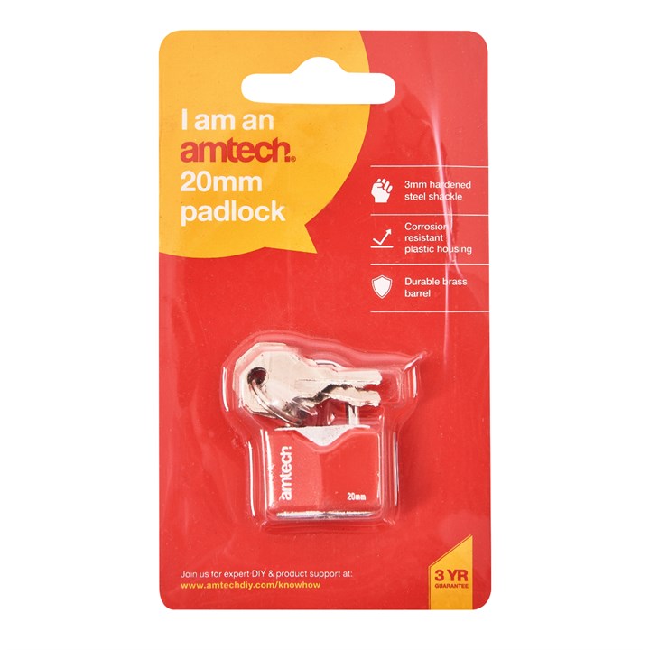Amtech 20mm Rhombic chrome plated iron padlock T0701