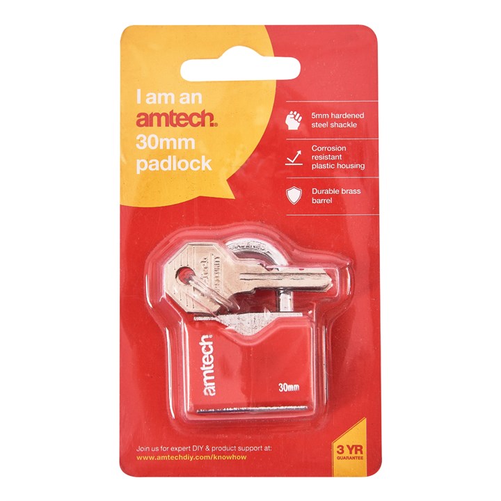 Amtech 30mm Rhombic chrome plated iron padlock T0703
