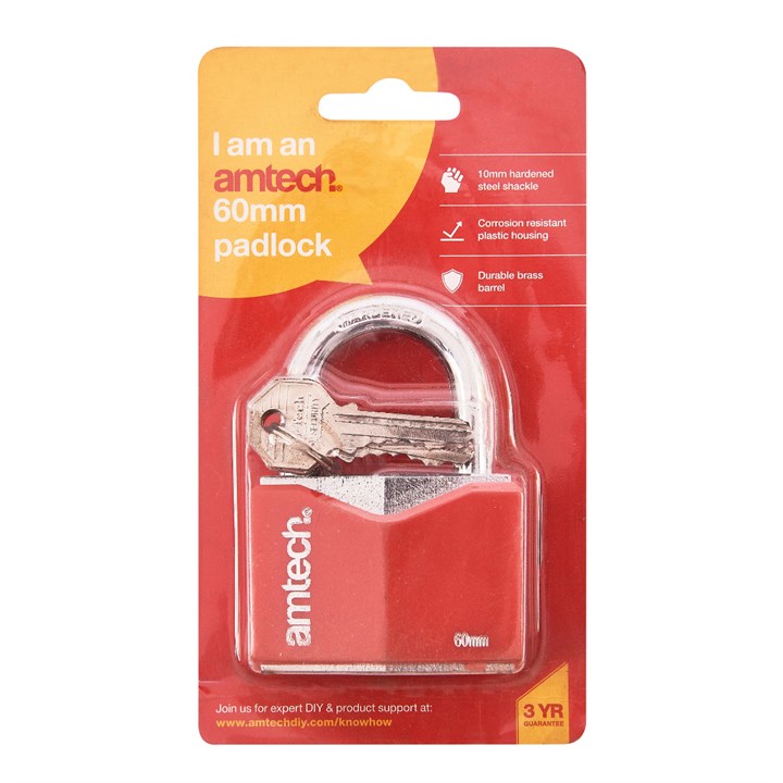 Amtech 60mm Rhombic chrome plated iron padlock T0706