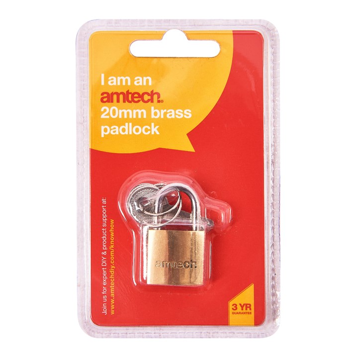 Amtech 20mm brass padlock T0800C
