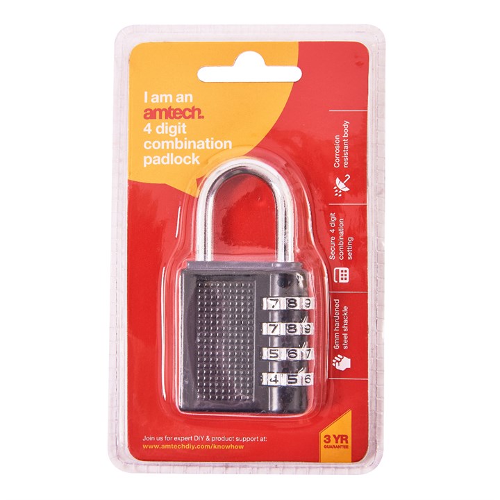 Amtech 4 Digit combination padlock T1140
