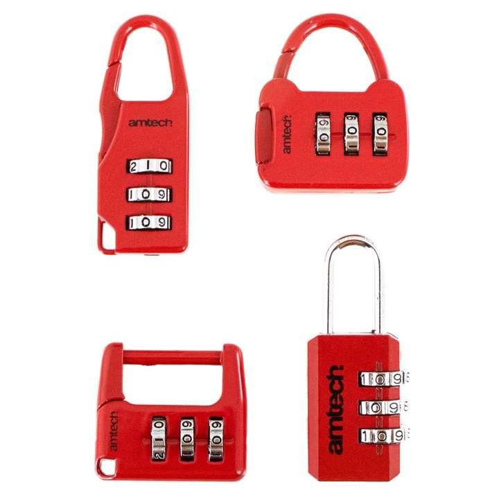 Amtech 4 Piece combination padlock set T1153