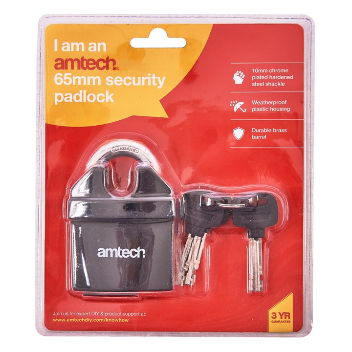 Amtech 65mm PVC insulated padlock T1685