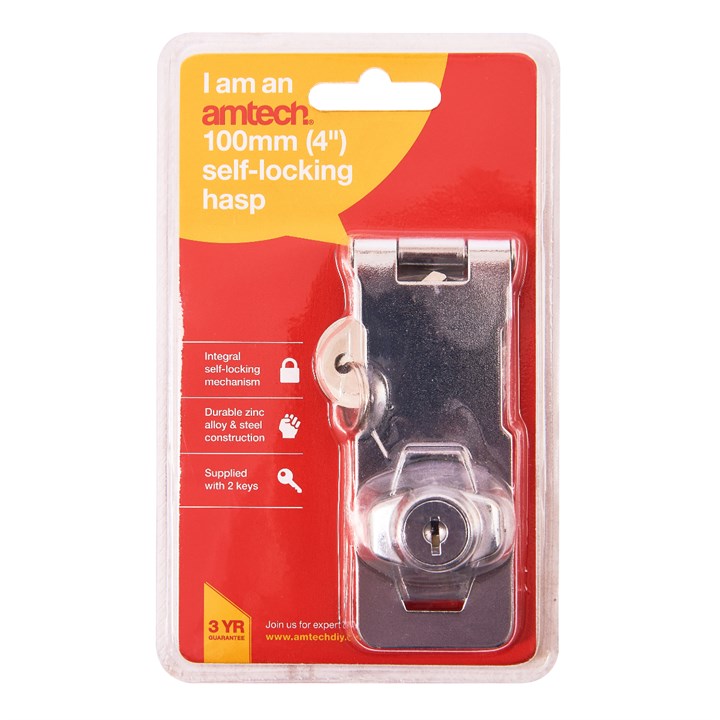 Amtech 100mm (4") Self-locking hasp T1895