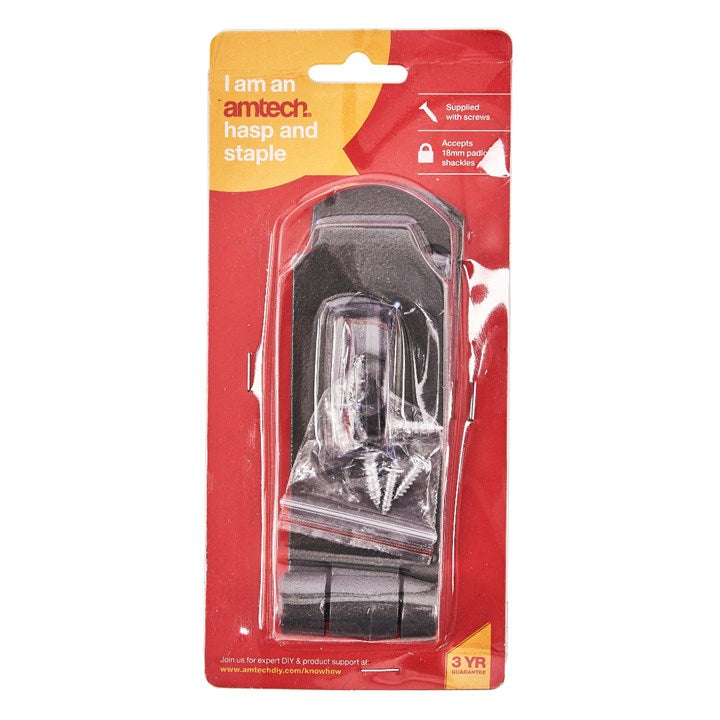 Amtech 250mm (10") x 50mm (2") hasp and staple T2200