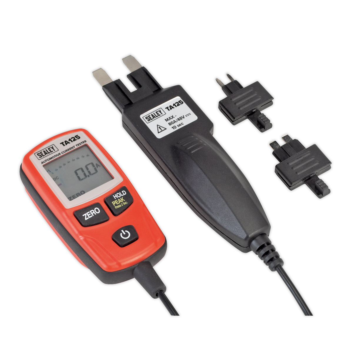 Sealey 80A Automotive Current Tester - Mini, Standard & Maxi Blade Fuses TA125